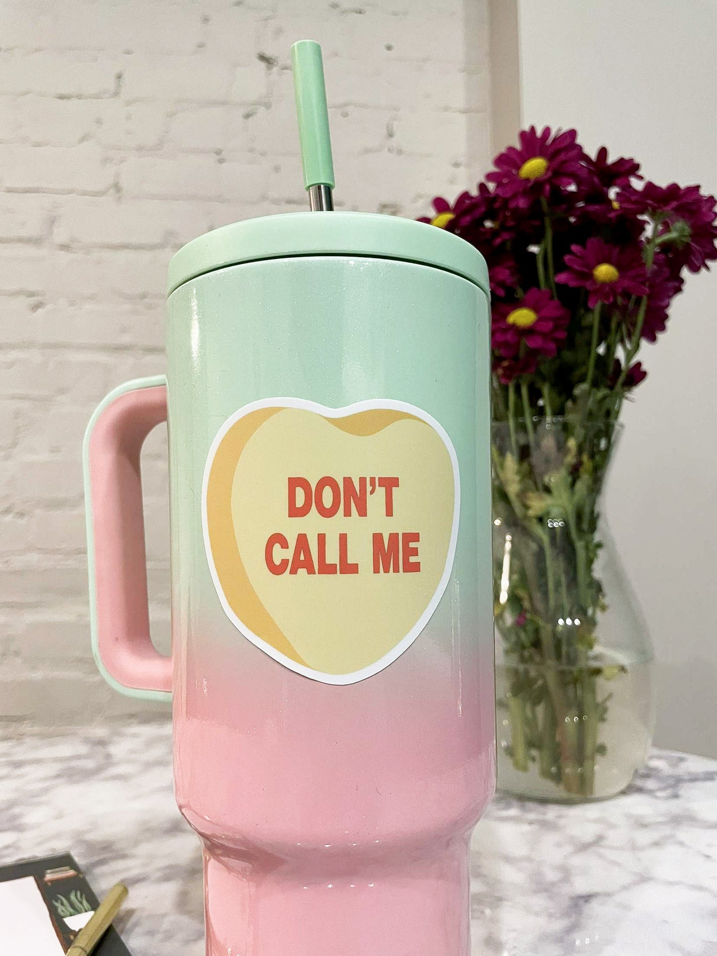 DON'T CALL ME Conversation Heart Sticker